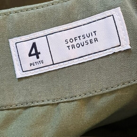 Gap Soft Suit Trouser High Rise Wide Leg Jungle Green Dress Pants NWT 4 Petite - Picture 9 of 13